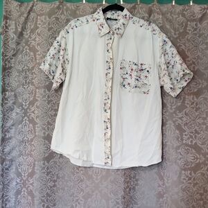 Gitano Vintage 90's white floral Button Top Size 16 W